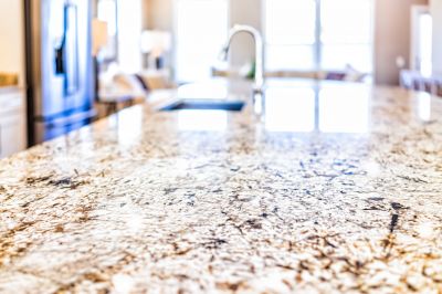 Granite countertop with under-mount sink